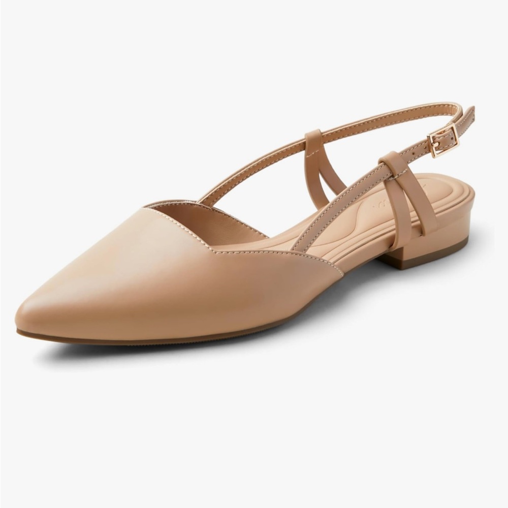 Nude Sling back flats